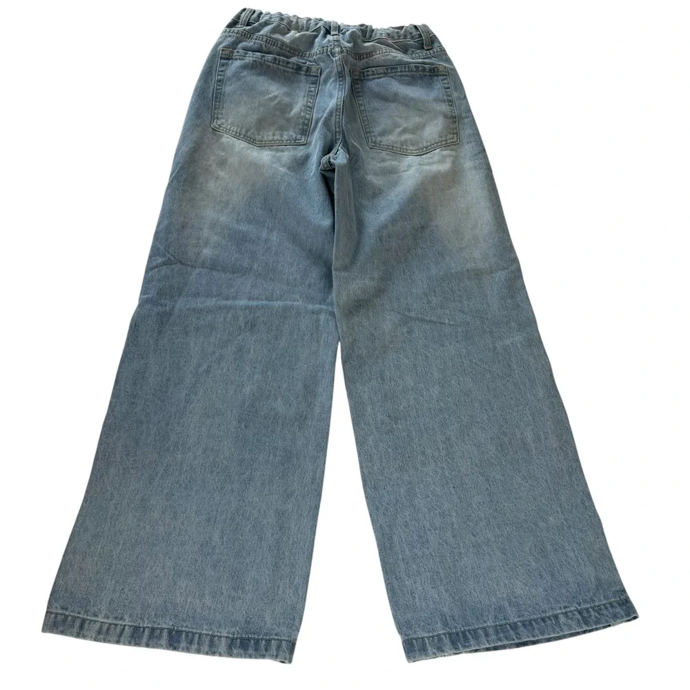 J. Galt Shanghai Light Wash Wide Leg Baggy‎ Jeans High Rise Size Small